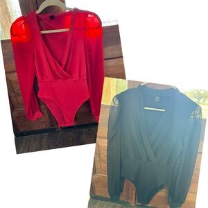 Elegant Red and Black Women's Bodysuit Tops
Size small nwot